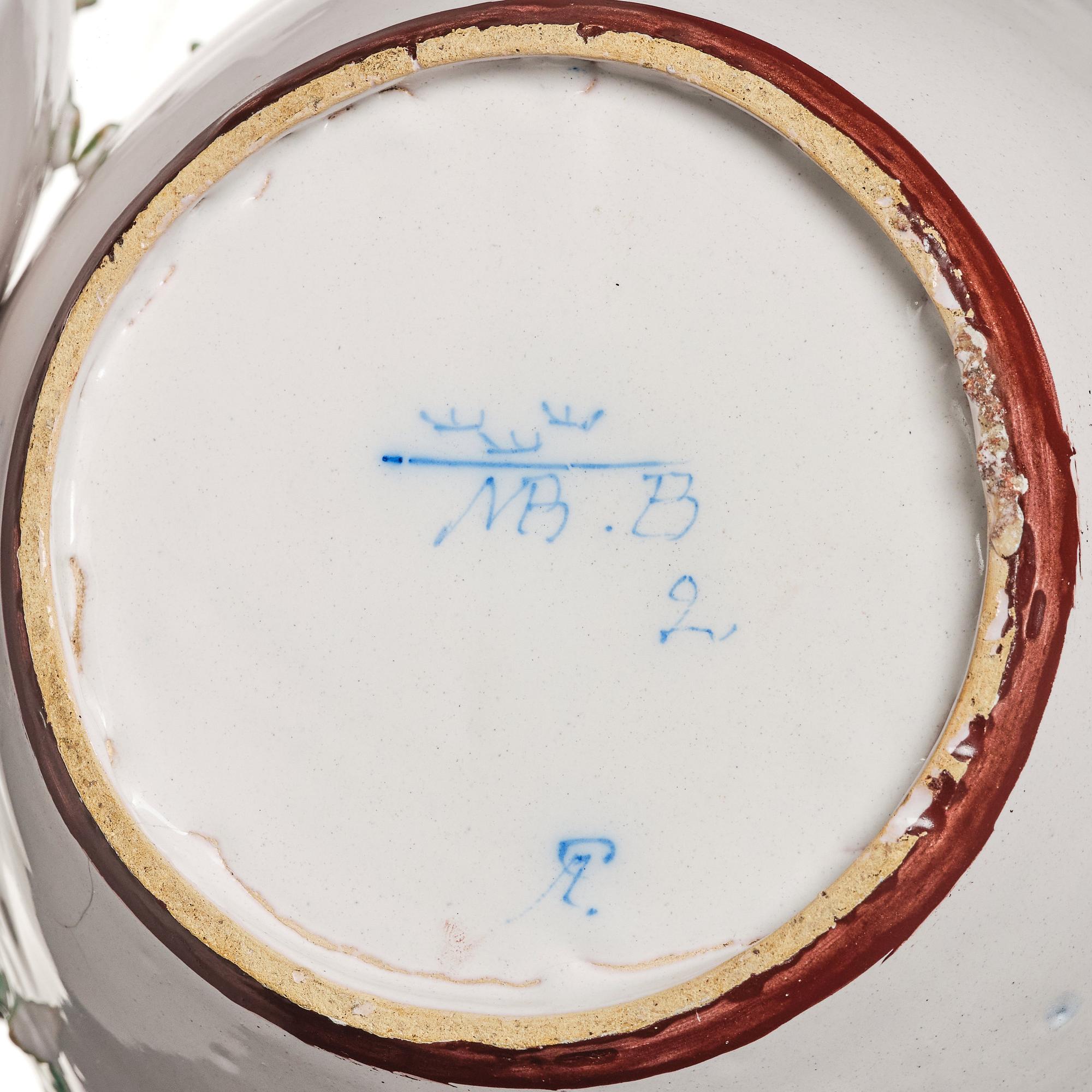 A Swedish Marieberg faience vase, second part of the 18th Century.