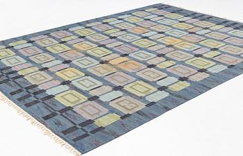 Judith Johansson, a carpet, "Spise Hall", flat weave, ca 373 x 275 cm, signed JJ.