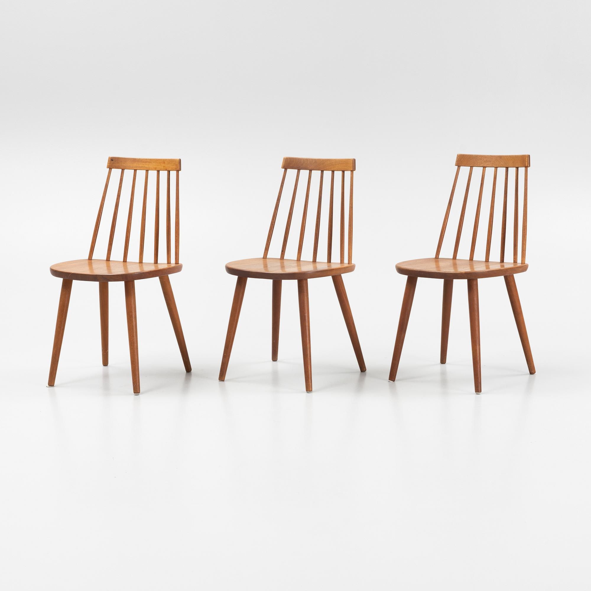 Yngve Ekström, stolar 3 st., "Pinnochio", Stolab, 1950-tal.