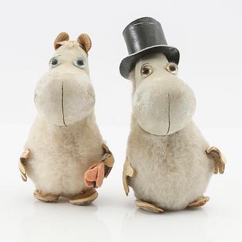 Moomin figures, 2 pcs, Atelier Fauni, Finland, 1950s/60s.