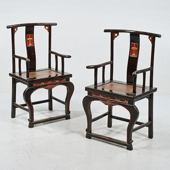 KARMSTOLAR, ett par, Kina, 1800/1900-tal.