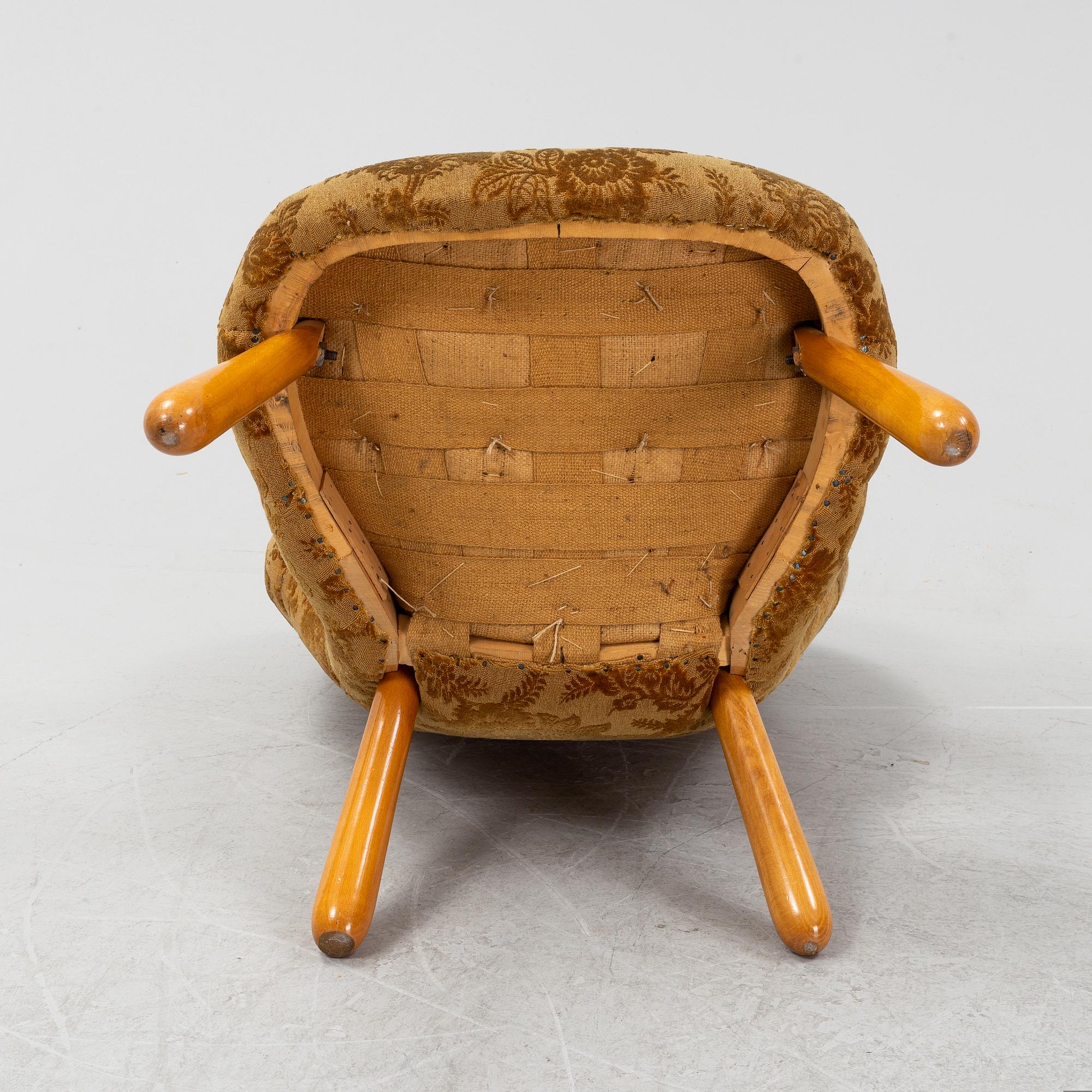 Arnold Madsen, tillskriven, fåtölj ”Muslinge” / "Clam chair",  1940-50-tal.