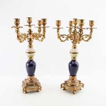 Candelabras, a pair in the Louis XV style, first half of the 20th century.