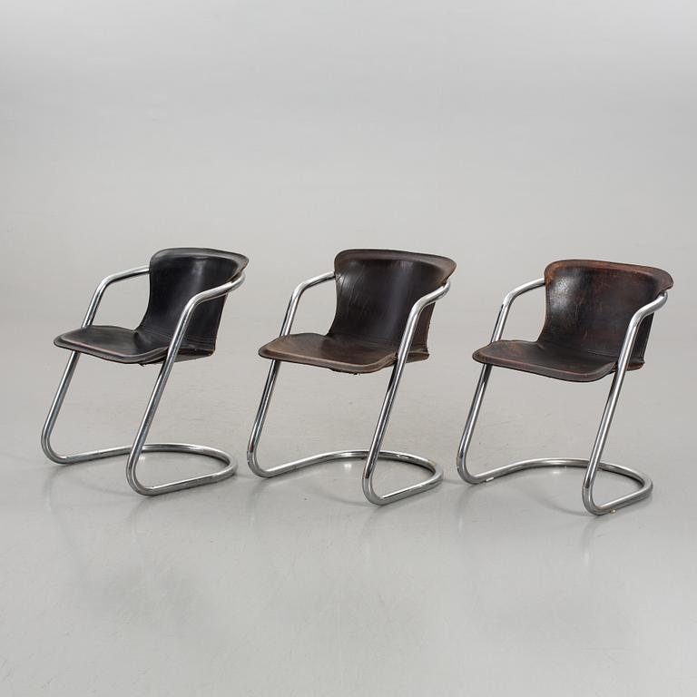 A SET OF 3 WILLY RIZZO CHAIRS, 1970's.