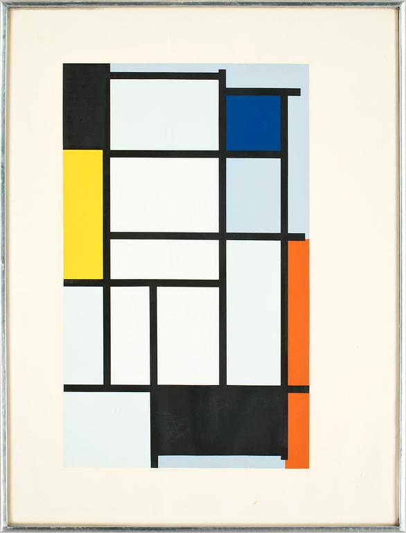 PIET MONDRIAN, efter, Färgserigrafi, numrerad 296/300.