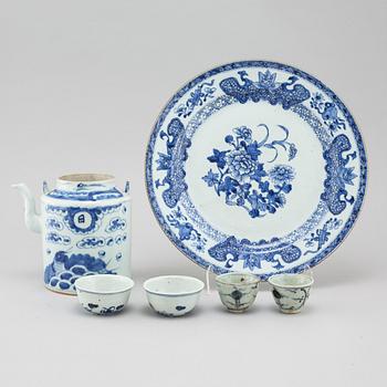 Six pieces of chinese porcelain, 18th and 19th century.