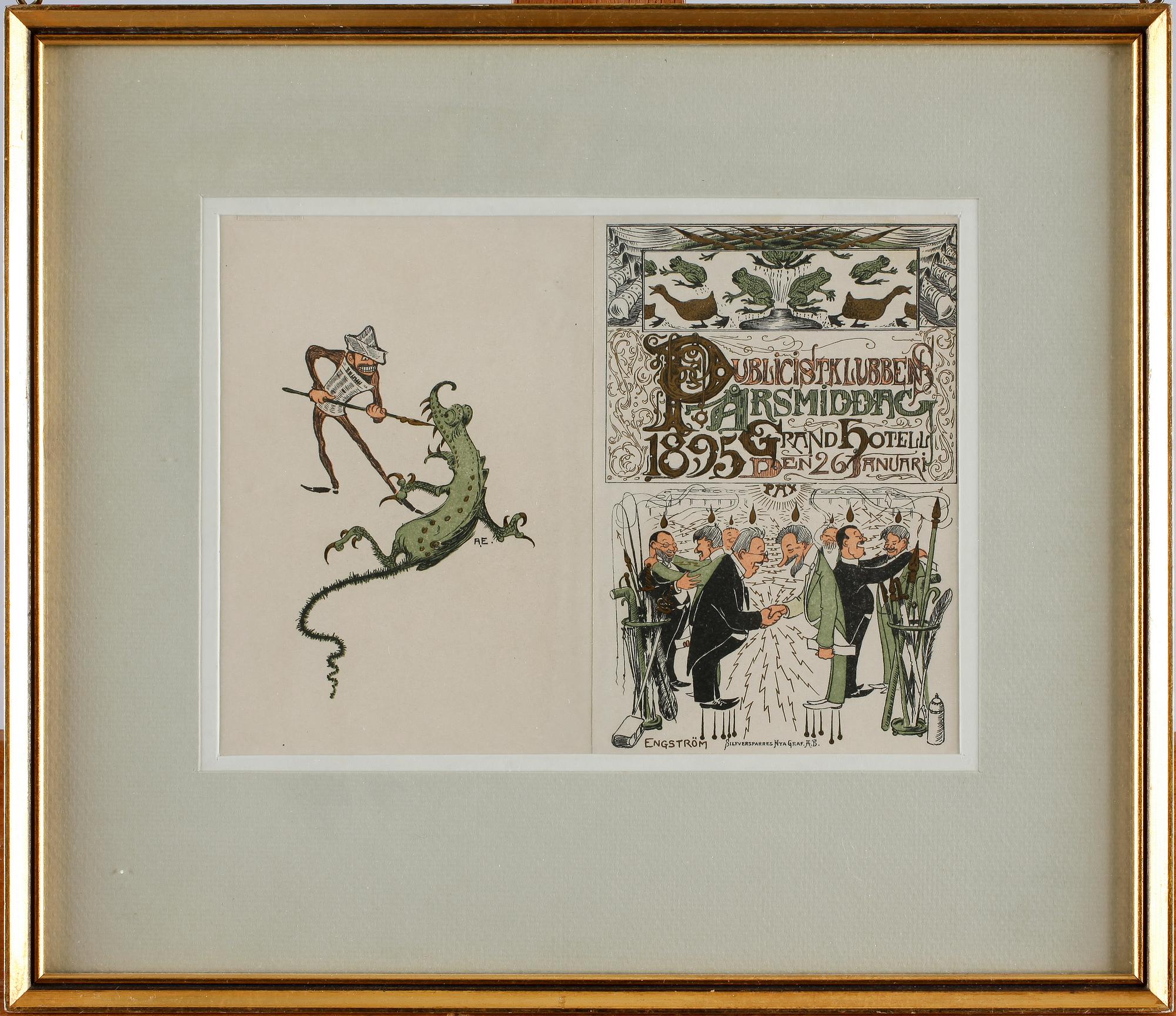 ALBERT ENGSTRÖM, grafiska blad, 7 st, 1895-1901.