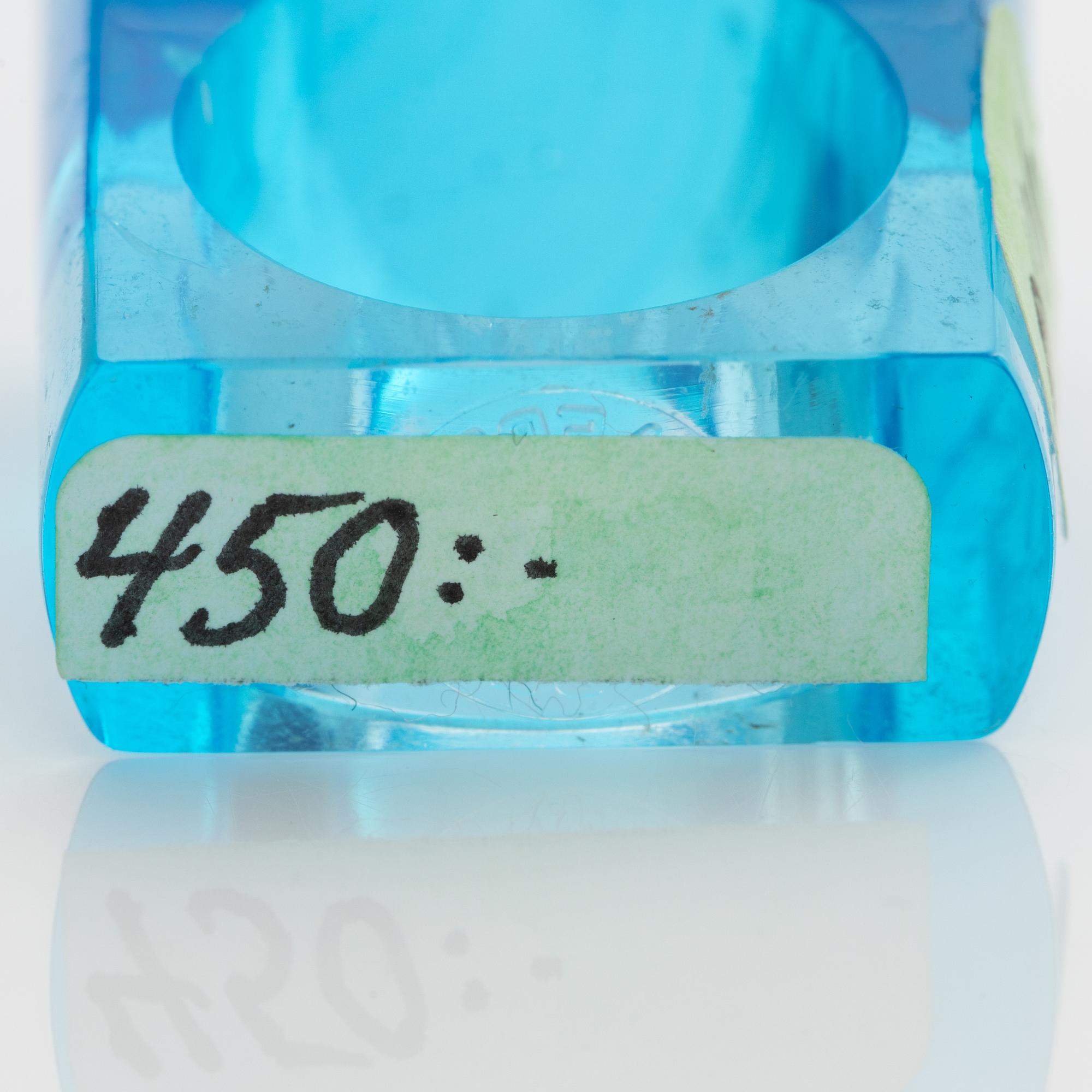 Siv Lagerström, tre ringar akrylplast, 1970-tal.