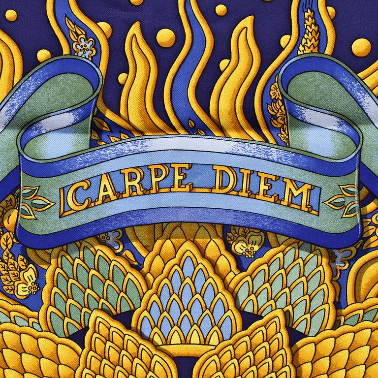 SCARF, siden, "Carpe Diem", design Joachim Metz, Hermès, Paris.