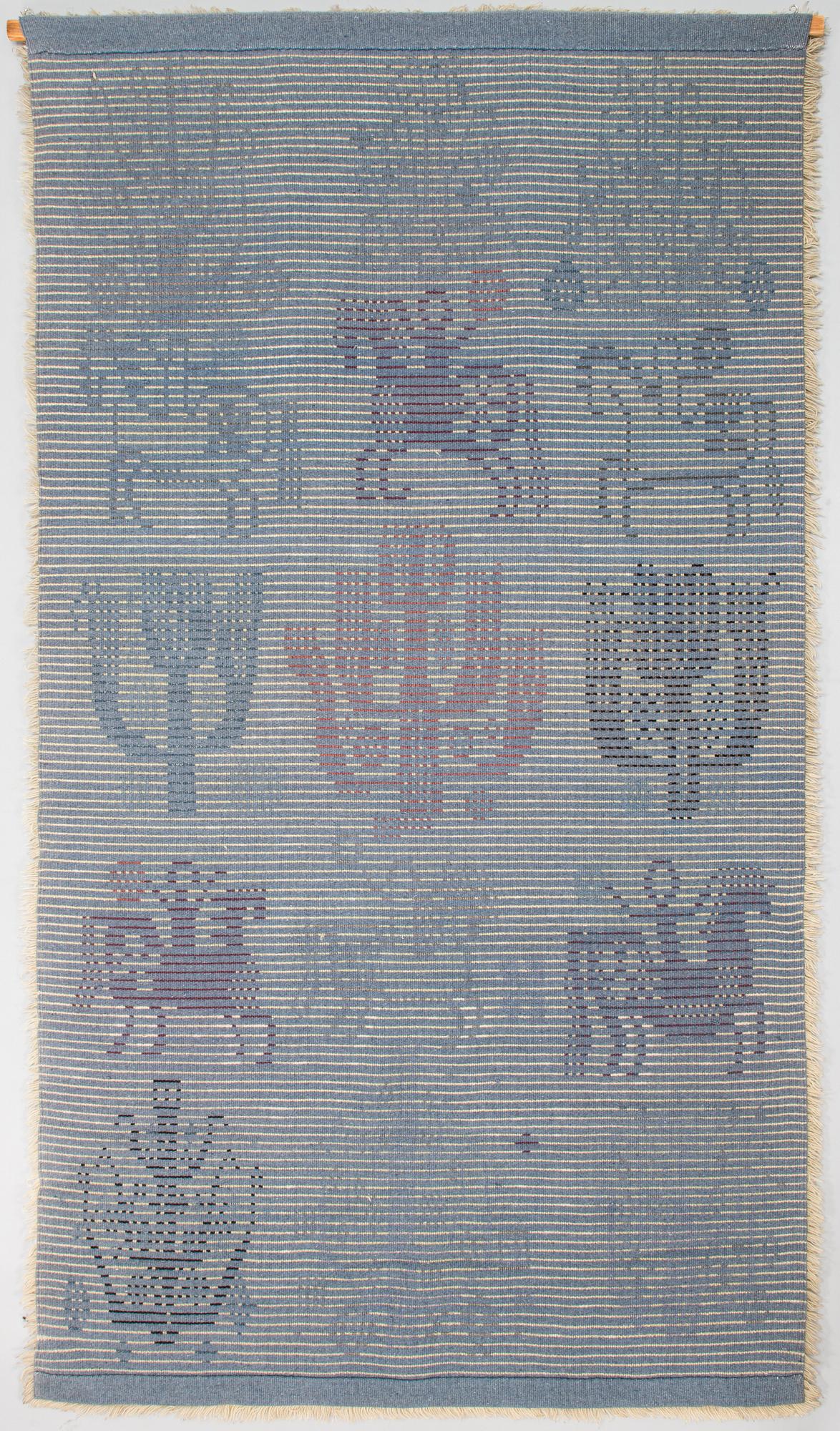 Laila Karttunen, A Finnish long-pile ryijy rug, for F. Wetterhoff Craft School. 210 x 120 cm. Designed in the late 1940s.