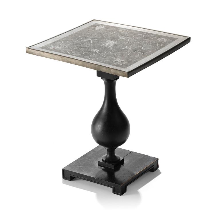 Anna Petrus, a pewter top tray table on a base by Uno Åhrén, executed in her studio, Stockholm, ca 1922-25.