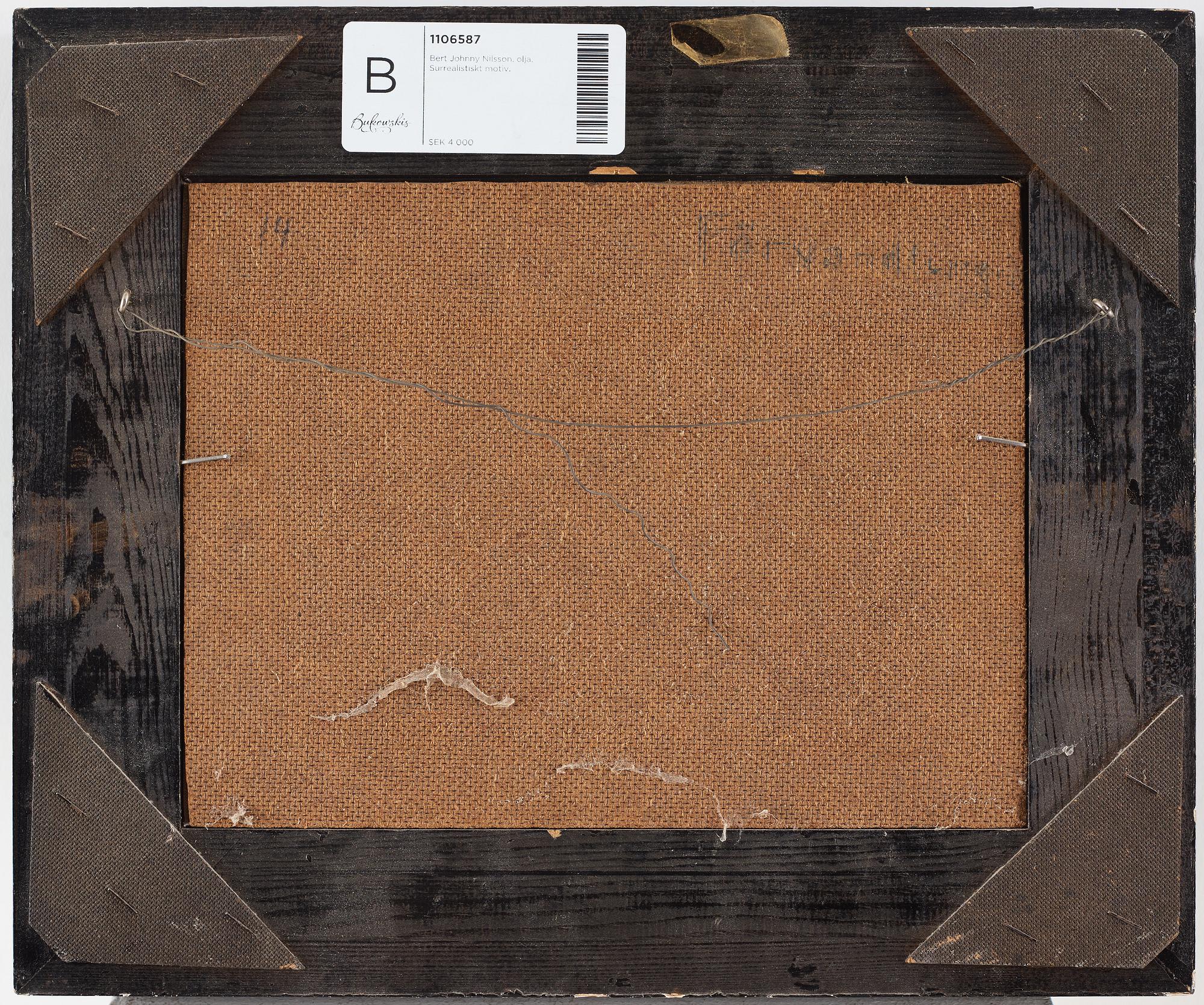 BERT JOHNNY NILSSON, oil on canvas/panel/signed.