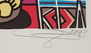 GUDMUNDUR ERRÓ, färglitografi, signerad, numrerad 160/200 och daterad- 1993.