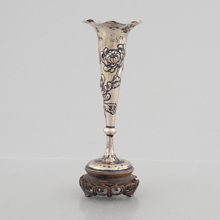 A Chinese silver vase, around 1900.