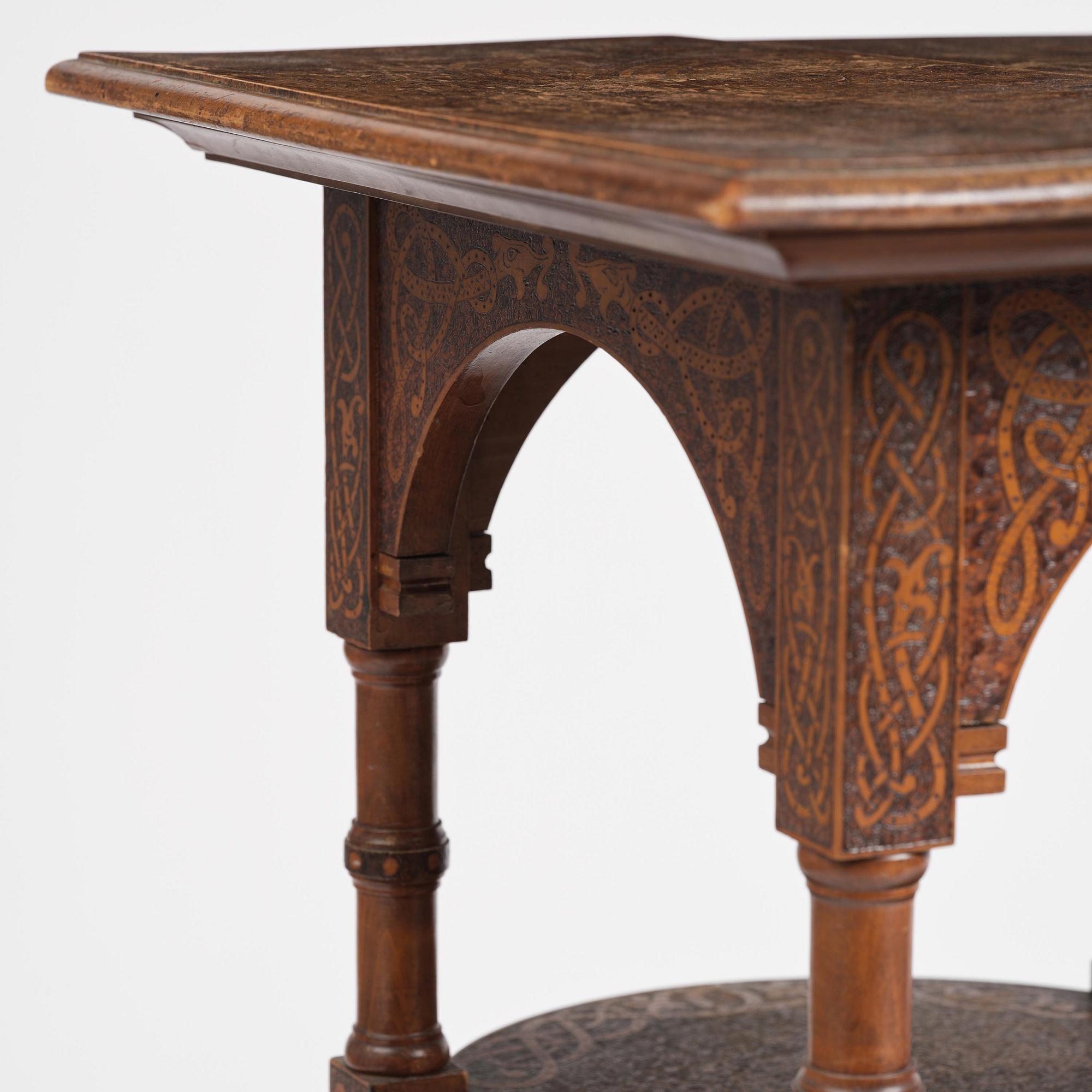 Table, probably Norway, Old Norse style, late 19th century.