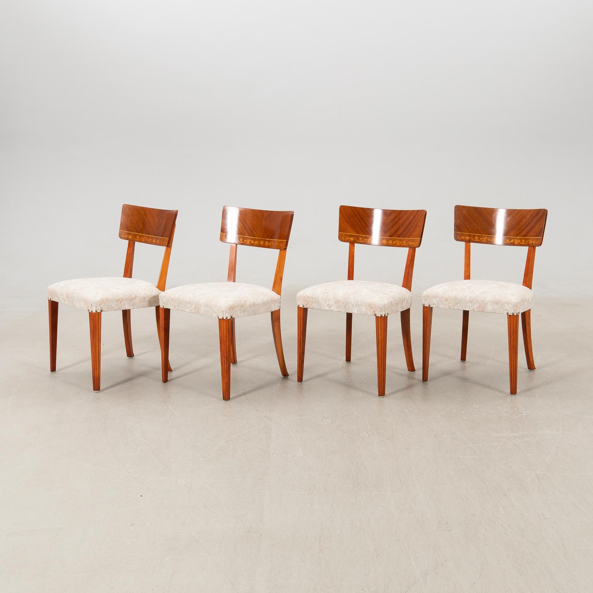 Chairs 4 pcs Swedish Modern 1940s.