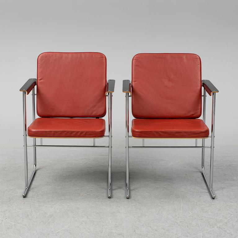 YRJÖ KUKKAPURO, A pair of 'Skaala' armchairs from Avarte, Finland, 1980's.