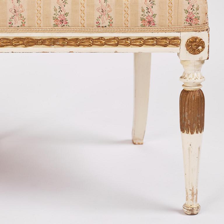 A pair of late-Gustavian open armchairs, Stockholm, late 18th century.