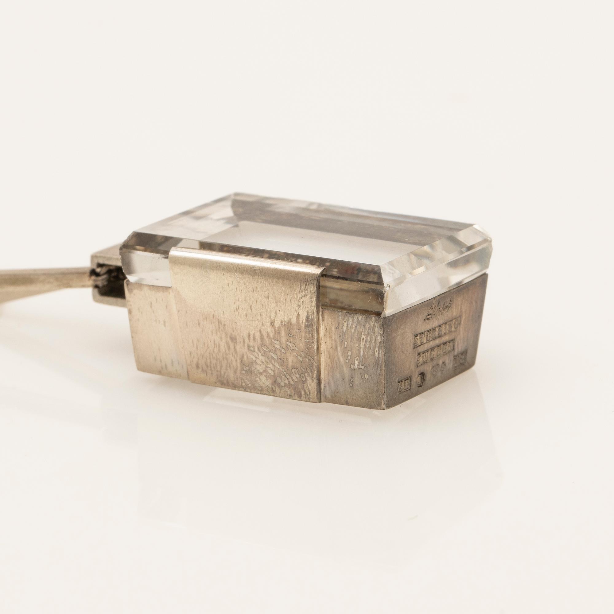 Ateljé Stigbert, Necklace with rock crystal and bracelet, sterling silver, 1949.