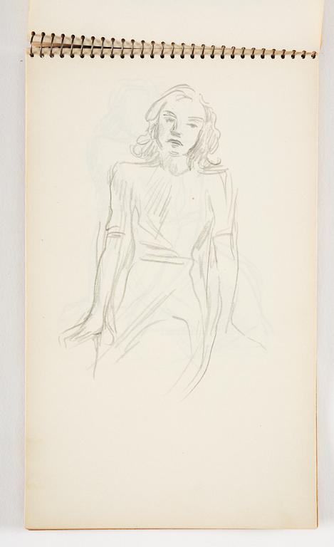 Lotte Laserstein, 3 skissböcker med blyertsteckningar.