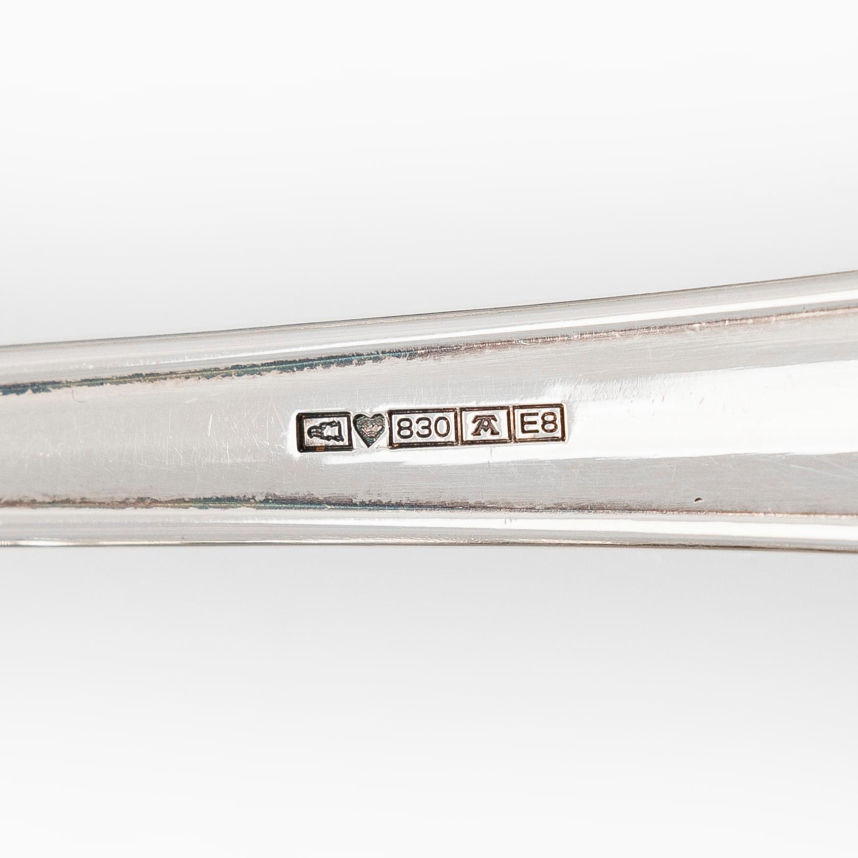 Erä ottimia ja aterimia, 21 kpl, "Chippendale", Auran Kultaseppä Turku ja Kultakeskus Hämeenlinna 1970-1980-luku.