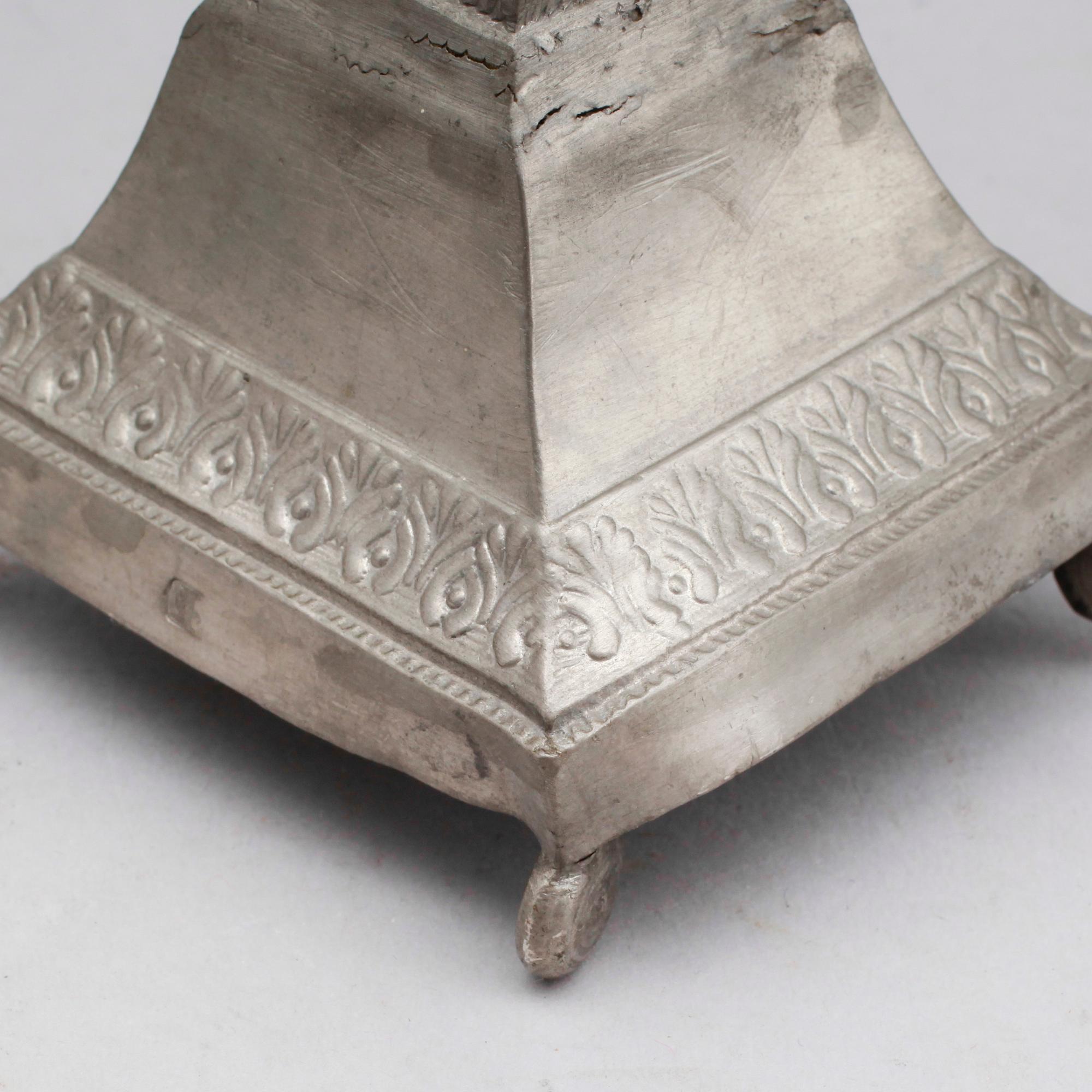 LJUSSTAKAR, 3 delar (2+1+1), tenn, 1700-/1800-tal.