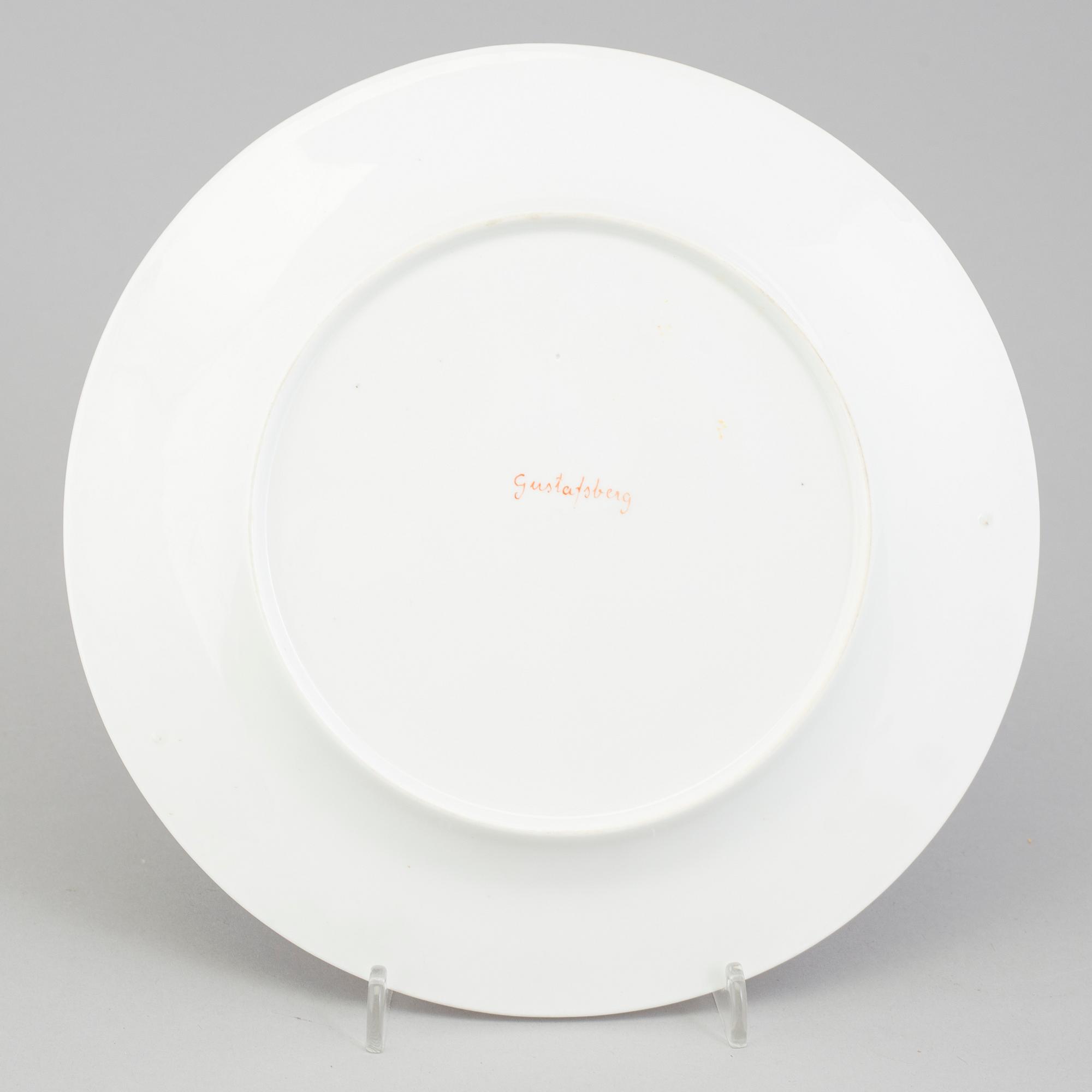 Six swedish porcelain plates, by Gustavsberg, early 20th century.
