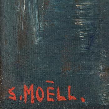 SVEN MOELL (1894-1974), Hamnmotiv med kran.