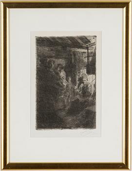 ANDERS ZORN, etching, signed in pencil.