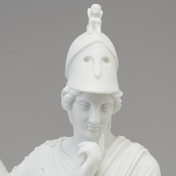 SKULPTUR, biskvi. "Minerva", Royal Copenhagen, Danmark, 1870-tal.