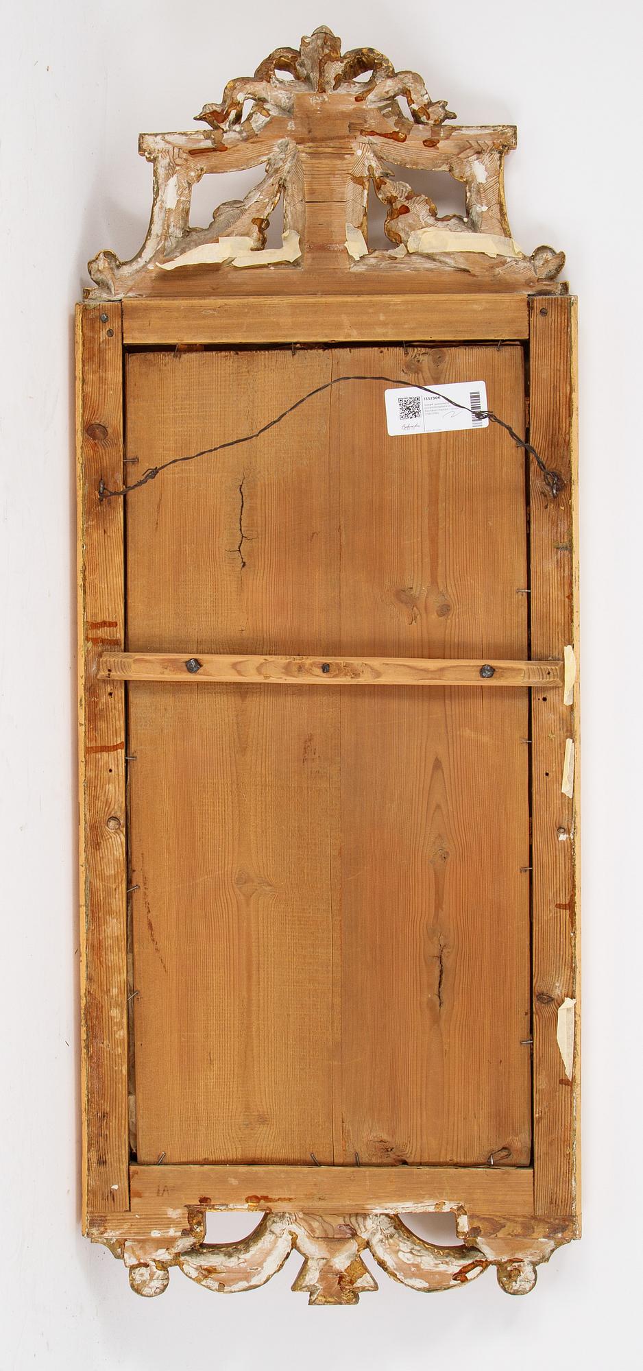 A gustavian giltwood and parcel-gilt mirror by Johan Åkerblad (master 1758-1799).