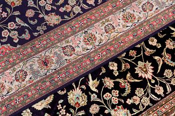 A CARPET, Figural silk Qum, signerad, 300 x 196 cm.