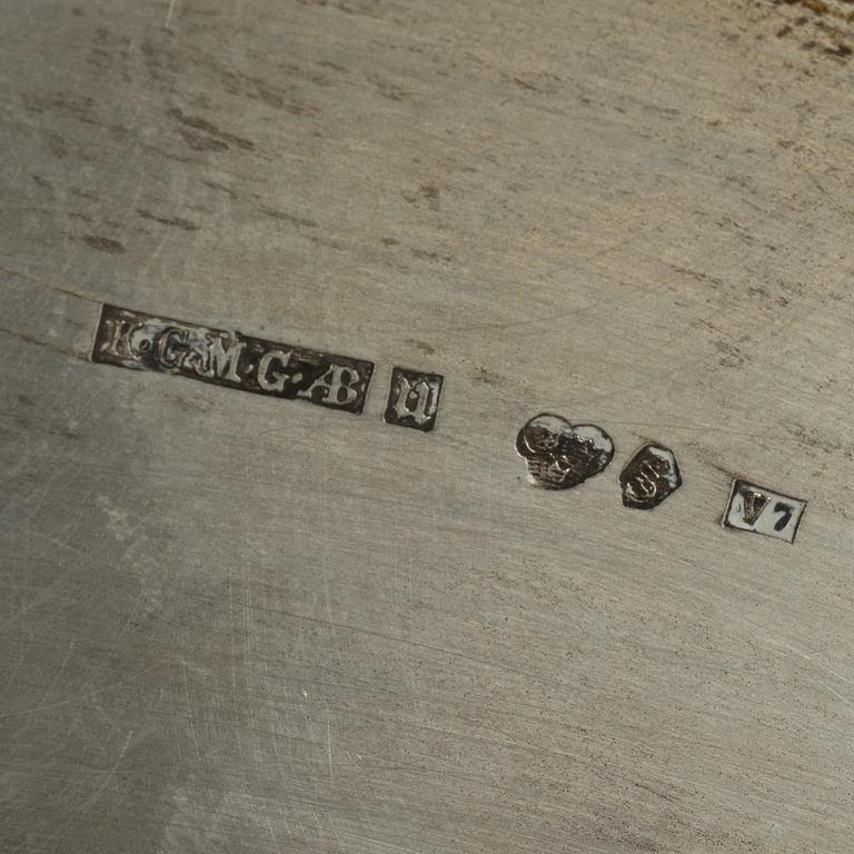 Ten Swedish silver dishes, including mark of KG Markström, Uppsala 1916.