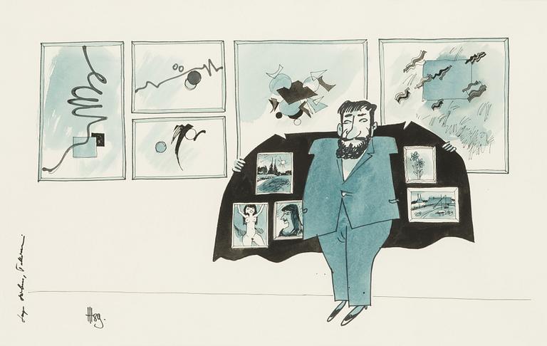 Hugo Hiibus, watercolour, signed and dated -89.