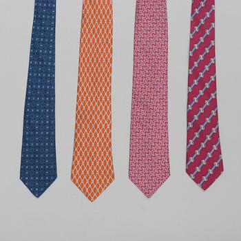 A set of four ties by Hermès.