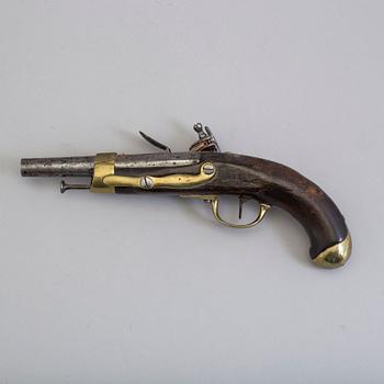 A French  Napoleonic flintlock pistol.