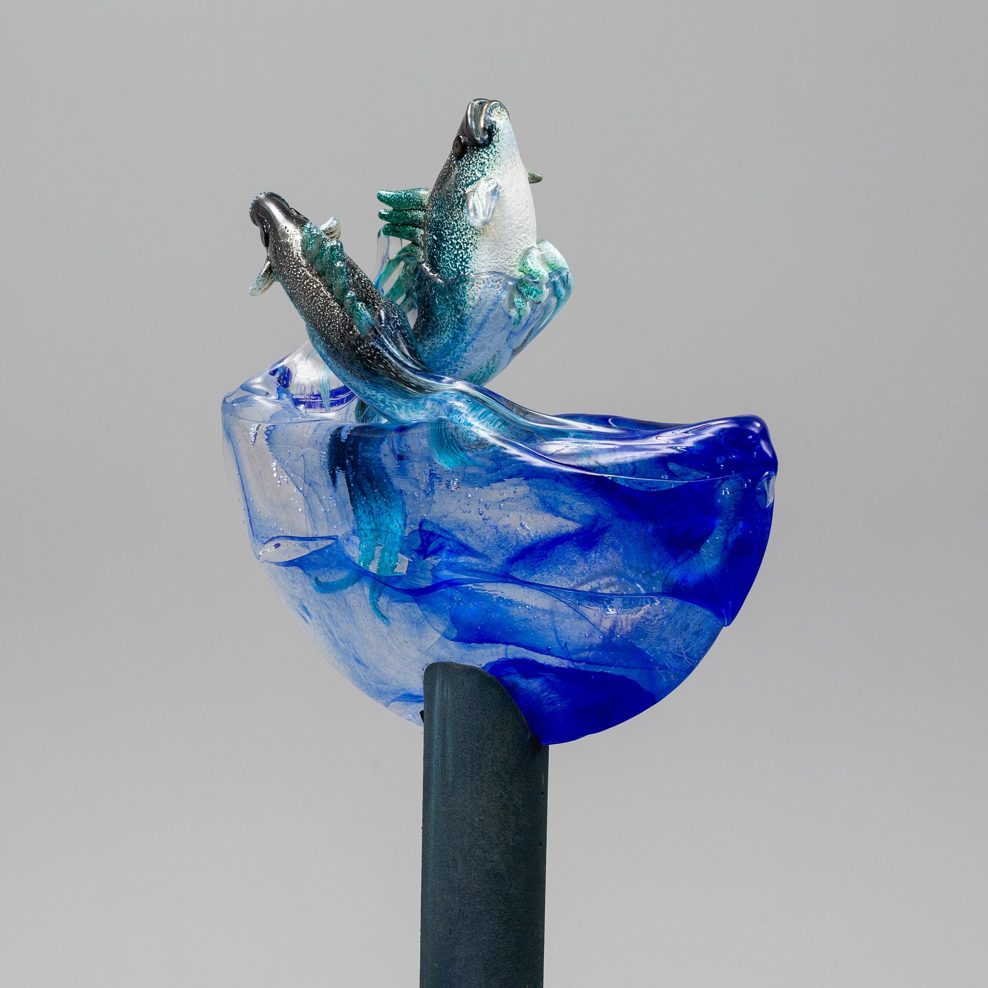 KJELL ENGMAN, a unique glass sculpture, Kosta Boda, Sweden.