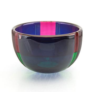 Erika Lagerbielke, Skål, "Saragasso II", Gallery 1988. Orrefors, signerad.