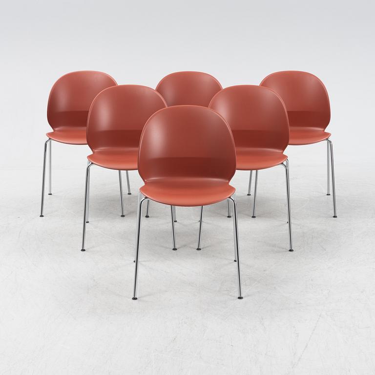 Nendo, a set of six model 'N02-10 Recycle chairs, Fritz Hansen, Denmark, 2020.