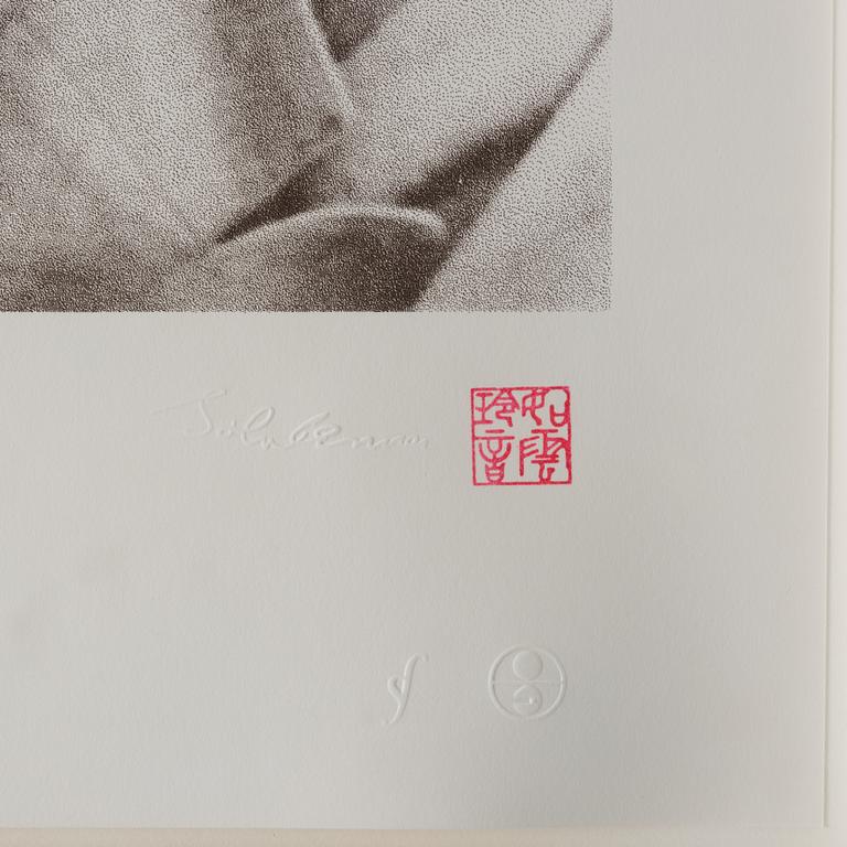 Yoko Ono, "Silk screened potrait of John Winston Lennon".