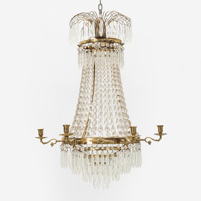 An Empire style chandelier from around the year 1900.