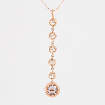 Sapphire and brilliant-cut diamond necklace.