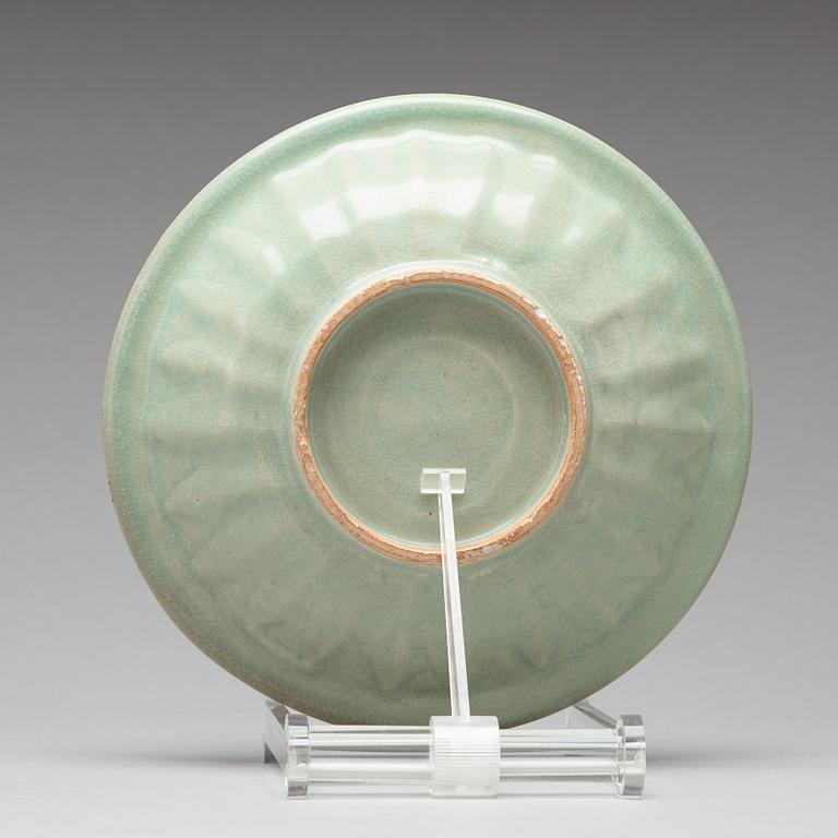 A Longquan celadon twin fish dish, Southern Song dynasty (1127-1279).