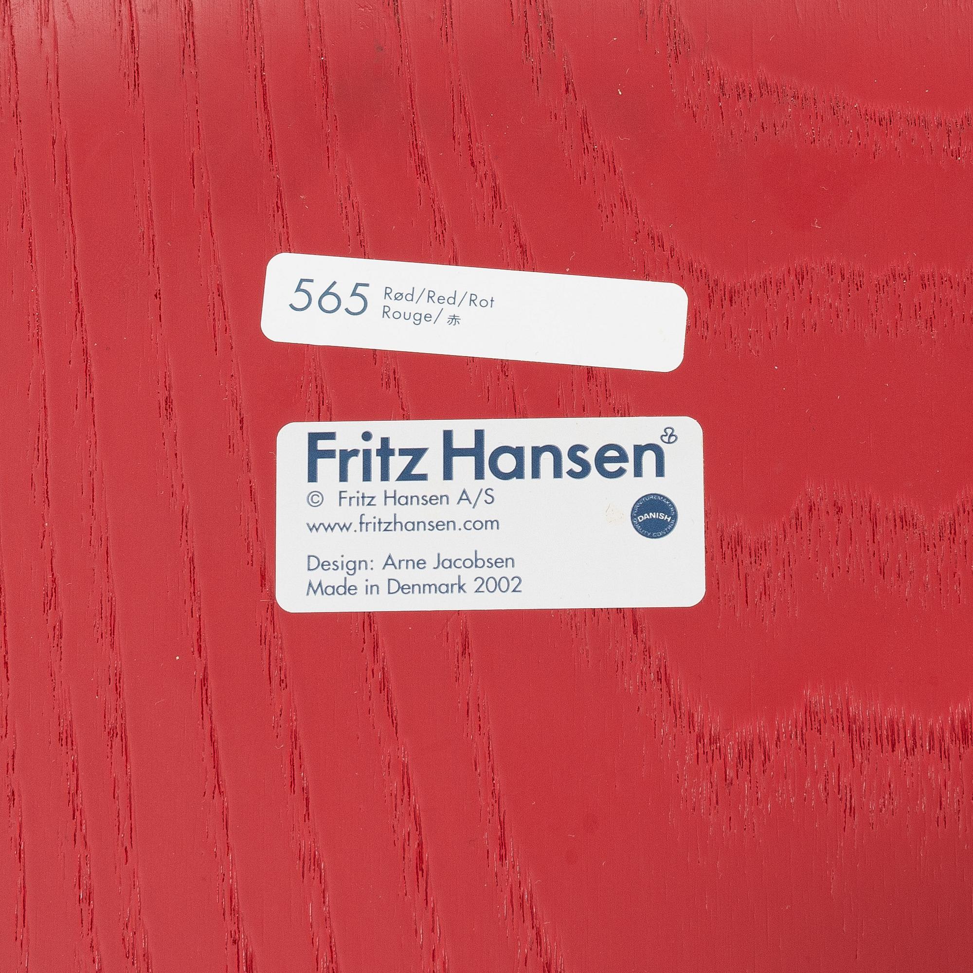 Arne Jacobsen, Chairs, 3 pieces, "Ant", Fritz Hansen, 1996 and 2002.