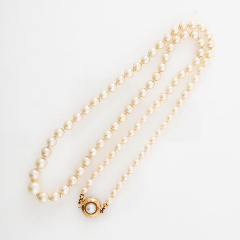Collier, 18K guld och pärlor.