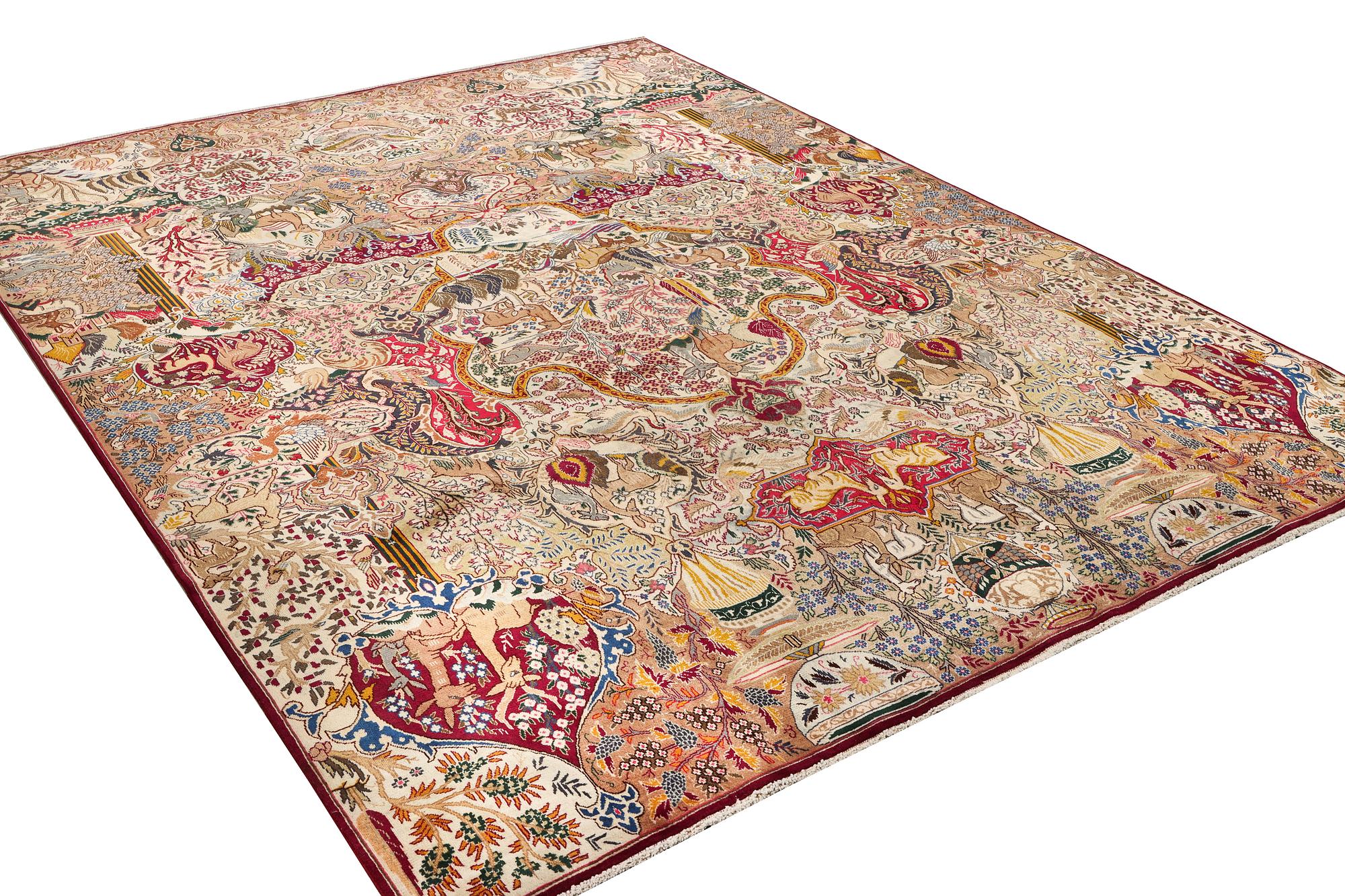 A Kashmar carpet, c. 382 x 295 cm.