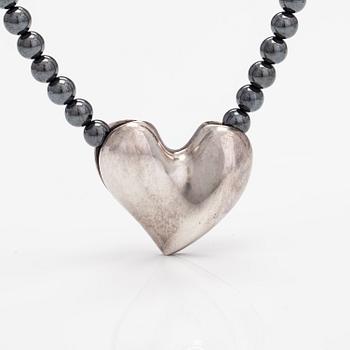 Georg Jensen, A pearl collier with a pendant made of hematites and sterling silver. Denmark.