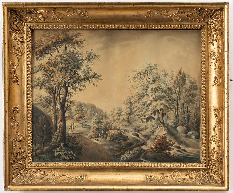 Justus Fredrik Weinberg, Pastoralt landskap med figurer.