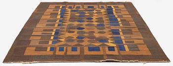 Margareta Grandin-Nettles, a flat weave 'Smaragd' carpet, c. 302 x 203 cm, signed GLH MG.