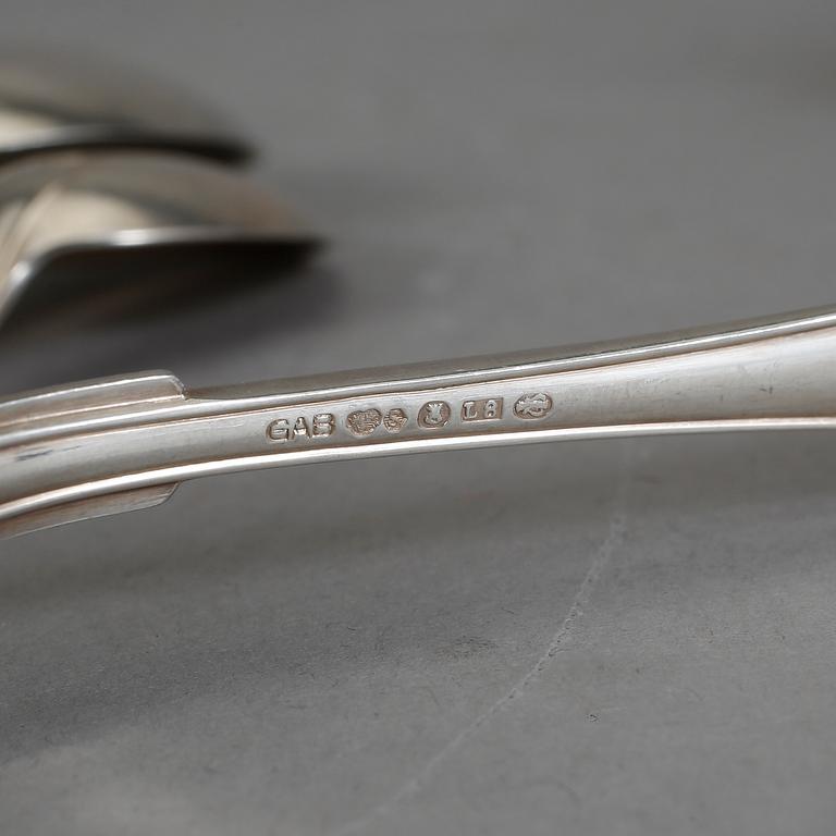 BESTICK, 86 delar, silver, mestadels GAB, Stockholm 1900-talets första hälft. Vikt ca 2850 g (exkl knivar med stålblad).